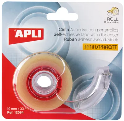 Bandă adezivă transparentă Apli - Cu dozator