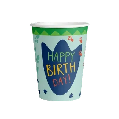 Pahare happy birthday dinozauri 250 ml