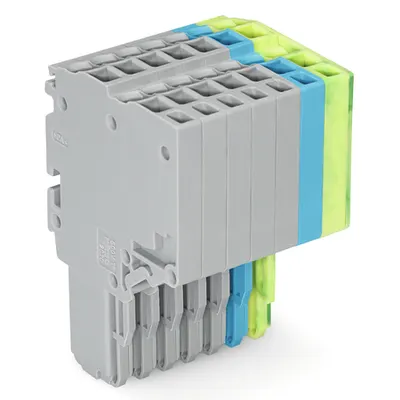 2-conductor female connector; 1.5 mm²; 7-pole; 1,50 mm²; gray, blue, green-yellow