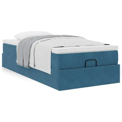 Gossi cadru de pat otoman cu saltea albastru inchis 100x200cm catifea