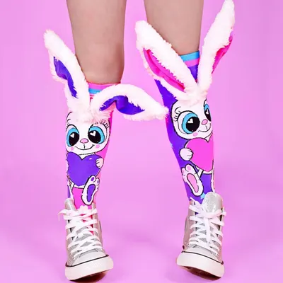 Șosete lungi colorate Madmia pentru fete Funny Bunny 6-99 ani