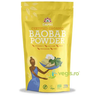 Pulbere de Baobab fara Gluten Ecologica/Bio 125g