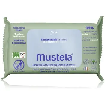 Mustela Compostable at Home Cleansing Wipes servetele pentru curatare produs parfumat