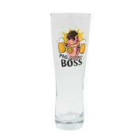 Pahar bere, 500 ml, mesaj funny “Pig Boss"
