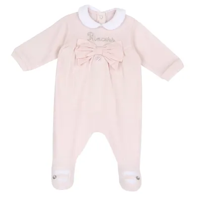 Salopeta bebe Chicco din velur cu deschidere la scutec, Roz, 01749-70MFCI