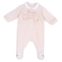 Salopeta bebe Chicco din velur cu deschidere la scutec, Roz, 01749-70MFCI