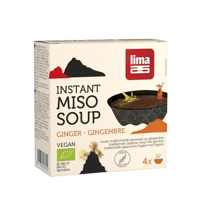 Supa instant miso cu ghimbir bio 4buc x 15g Lima