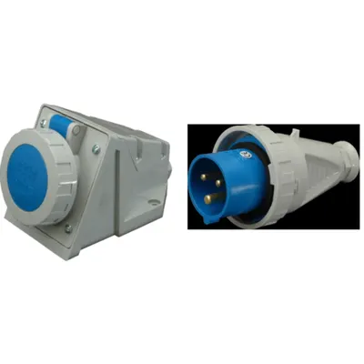 Pachet Complet: Priza Industriala Aparenta IP67 16A 400V + Fisa Industriala pe Cablu IP67 16A 400V - Solutia Trifazata Robusta