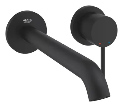 Baterie lavoar Grohe Essence 29193KF1, montare pe perete, 230 mm, necesita valva, Negru mat