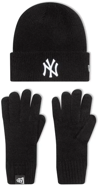 Set căciulă și mănuși New Era - MLB New York Yankees, negru