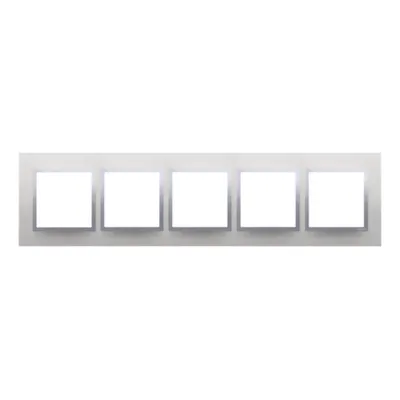 Rama cvintupla de metal IP20/IP44(a se folosi cu DUN5 pentru IP44), inox clasic