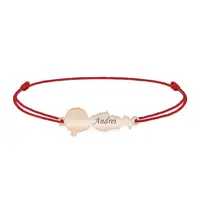 Child - Bratara personalizata snur baietel din argint 925 placat cu aur roz