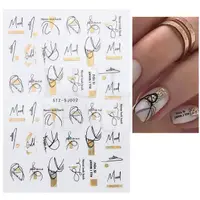 Abtibilduri unghii Marquise, STICKER21, Auriu/Negru