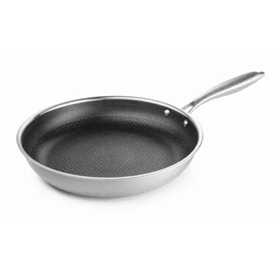 Tigaie Bratmaxx din Inox cu Strat Antiaderent, 28 cm, Model Fagure, 4 Straturi, Perfect Home