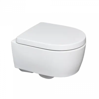 Set vas wc suspendat rimless, cu spalare verticala si capac soft close din duroplast, alb, Geberit iCon