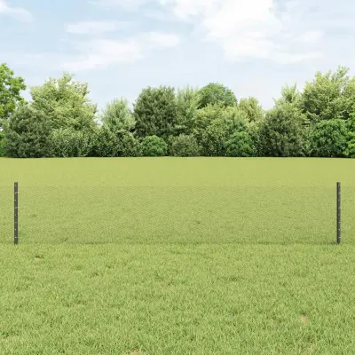 vidaXL Gard hexagonal cu stâlp 10 x 0,4 m Oțel cu strat de PVC Gri