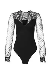 Bluza dama - negru - casual - maneca lunga - viscoza-poliamida -