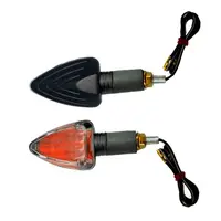 Set semnalizari Cateye 12V 21W BAY9S brat lumg prindere M8 culoare negru
