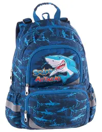 Ghiozdan școlar Pulse Anatomic - Shark Attack, 3 compartimente