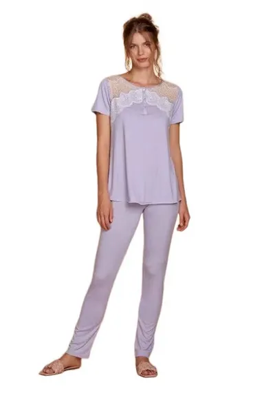 Pijamale dama maneci scurte 8756 - Violet