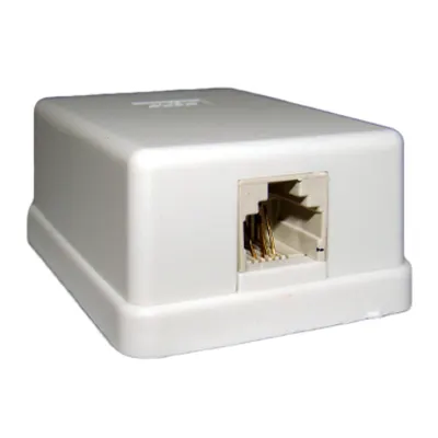 Priza telefon simpla (montaj aparent) / 1-0291 CREM