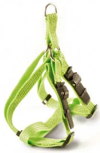 Ham ajustabil, verde, nylon captusit, cu fire reflectorizante, circumferința 70-90 cm x lățime 2.5 cm