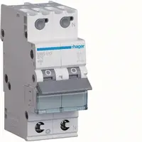 Siguranta automata Hager MBS510, curba B , 10A, 1P+N, 6kA, 2M, QuickConnect