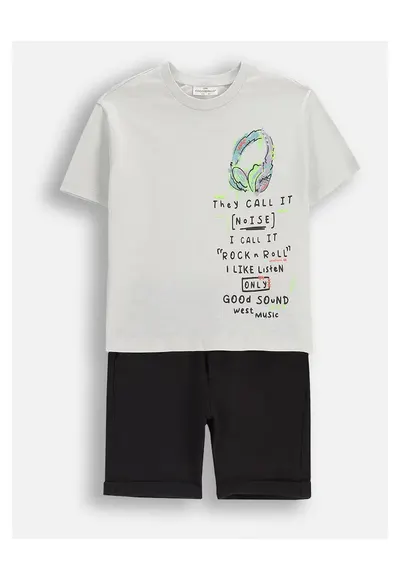 Set cu tricou&pantaloni scurti din bumbac
