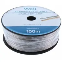 Cablu difuzor transparent 2X1mmp, 100m Well LSP-CCA1.00TT-100-WL