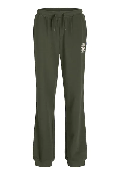 Pantaloni de trening cu snur in talie - Verde inchis