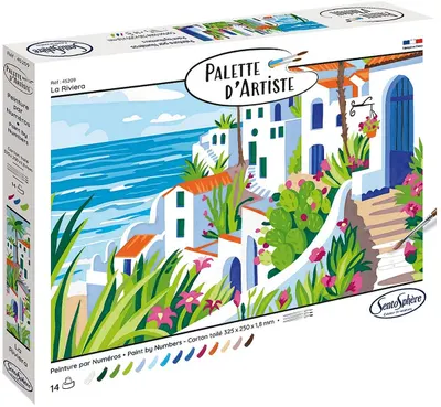 Kit de colorare după numere Sentosphere Palette d'artiste - Riviera