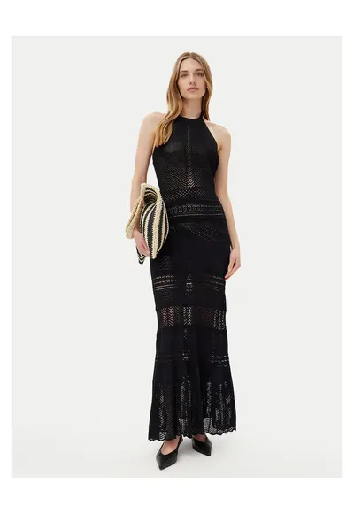 Rochie dama negru - tricotata