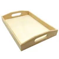 Tavă din lemn cu mânere - 20x28cm