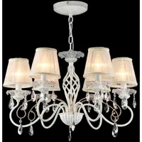 Candelabru Elegant Uventa,6 becuri dulie E14, 230V,D.64cm, H.44 cm,Auriu-Alb