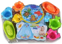 Set de jucării de baie Kaichi - Forme și animale, cu plasă