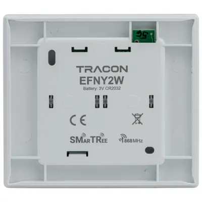 Buton emitator radio, de perete, 2 canale, alb 3 VDC, 868,32 Mhz, 300 m
