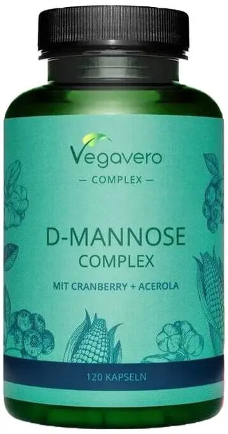 D-Mannose Complex mit Cranberry + Acerola, 120 capsule, Vegavero
