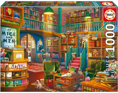 Puzzle Educa din 1000 de piese - Librărie minunată