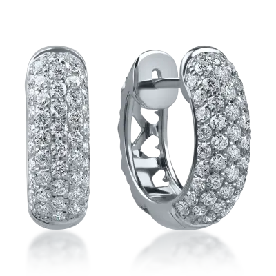 Cercei on ear din aur alb cu diamante de 1ct