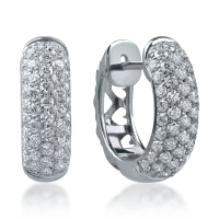 Cercei on ear din aur alb cu diamante de 1ct