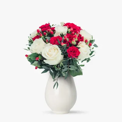 Buchet Alb Rosu
