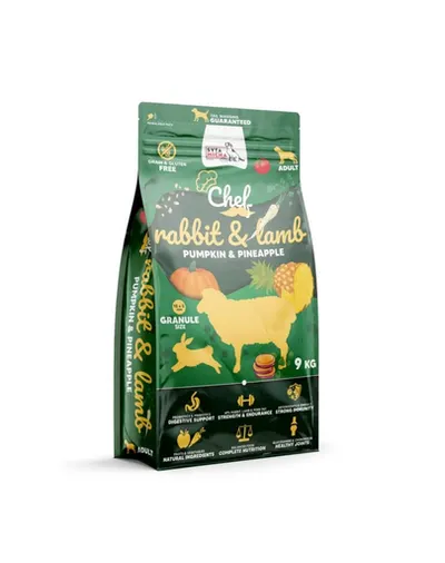 SYTA MICHA Chef Hrană uscată pentru câini cu iepure și miel, dovleac și ananas 9 kg