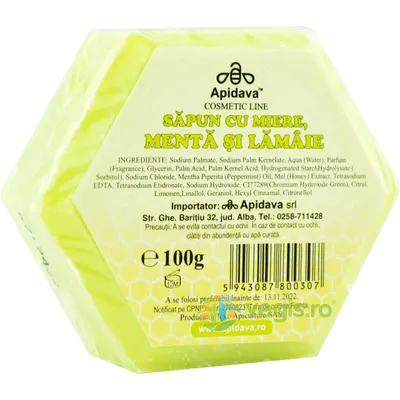 Sapun cu Miere, Menta si Lamaie 100g