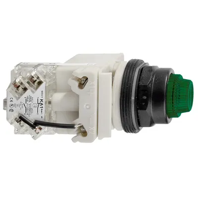 Buton Luminos Verde Ø 30 - Aparent, Cu Revenire - 48 V - 1Nd