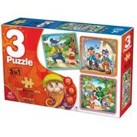 Colectie 3 Puzzle Copii, 6, 9, 16 Piese, Basme