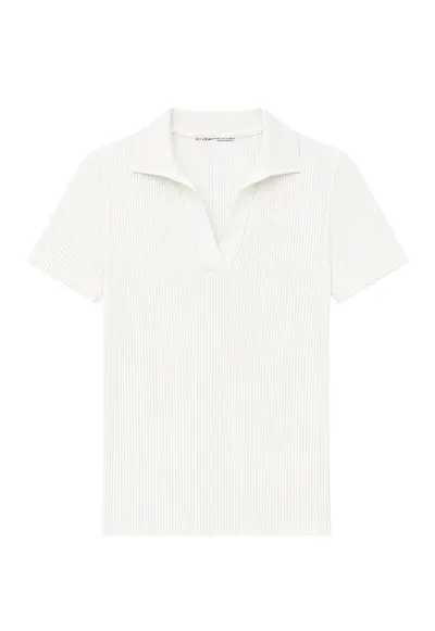 Bluza dama - guler polo - casual - alb - 100% poliamida