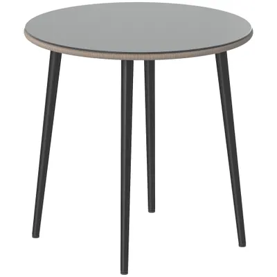 Outsunny Masă de luat masa pentru grădină cu blat din sticlă securizată cu margine din ratan cadru din oțel 80x80x74 cm gri | Aosom Romania