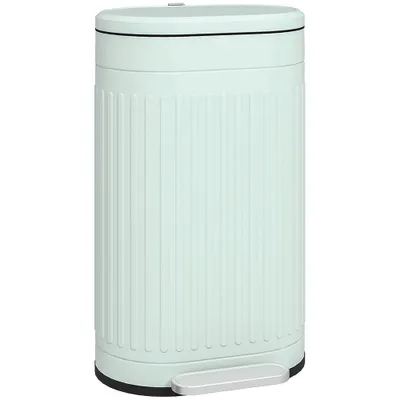 HOMCOM Coș de gunoi 30L cu pedală, capac, găleată interioară detașabilă, funcție Soft-Close, 36,5 x 31,2 x 60,8 cm, Verde | Aosom Romania