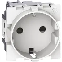 Priza schuko standard german 2 module 16A 250V 2P+T Bticino Living Now KW4141, alb