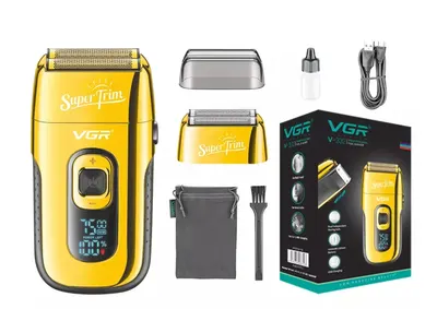 Aparat de ras electric profesional Shaver VGR V 332 lame duble 3 viteze reglabile cu afisaj digital